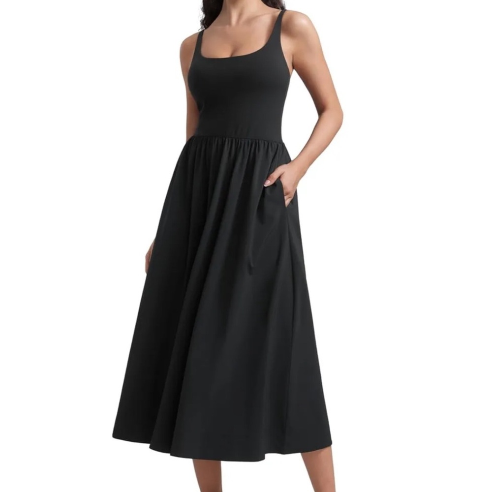 CRZ YOGA Square Neck Maxi Dress